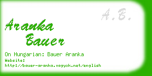 aranka bauer business card